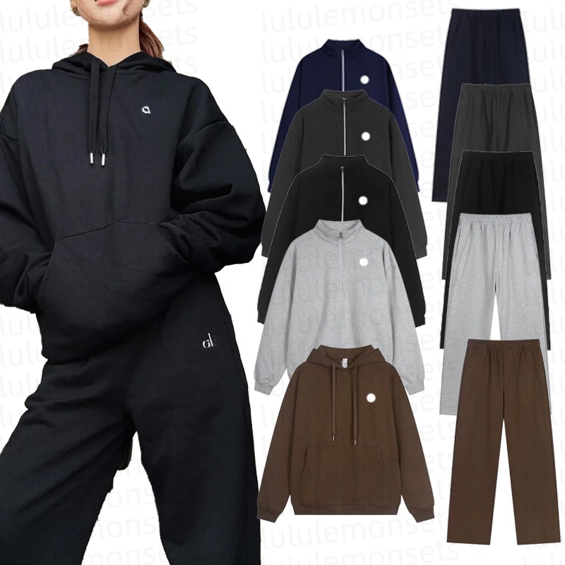 2026 Midnight Black White Red Pink Blue Alonessities Sweatshirts Sier Chest Loose Yoga Alonessities sets Men Casual hoodie Alonessities Women Sweat set men women