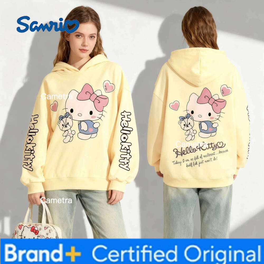 Sanrio Family Hello Kitty Full Collection Sweet Cool American Trendy Street Autumn/Winter Hoodie Plus Size Women Adult 25/26 H260112
