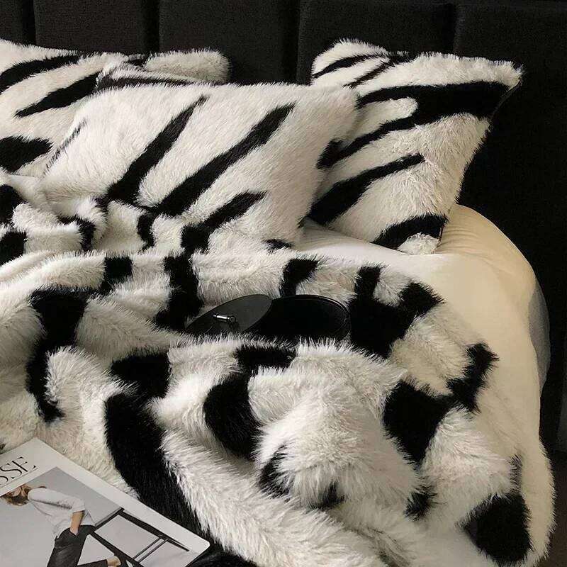 New Faux Fox Fur Winter Autumn Warm High Quality Plush Luxury Weighted Blankets for Bed High-end Sofa Blanket Throw XJ260112