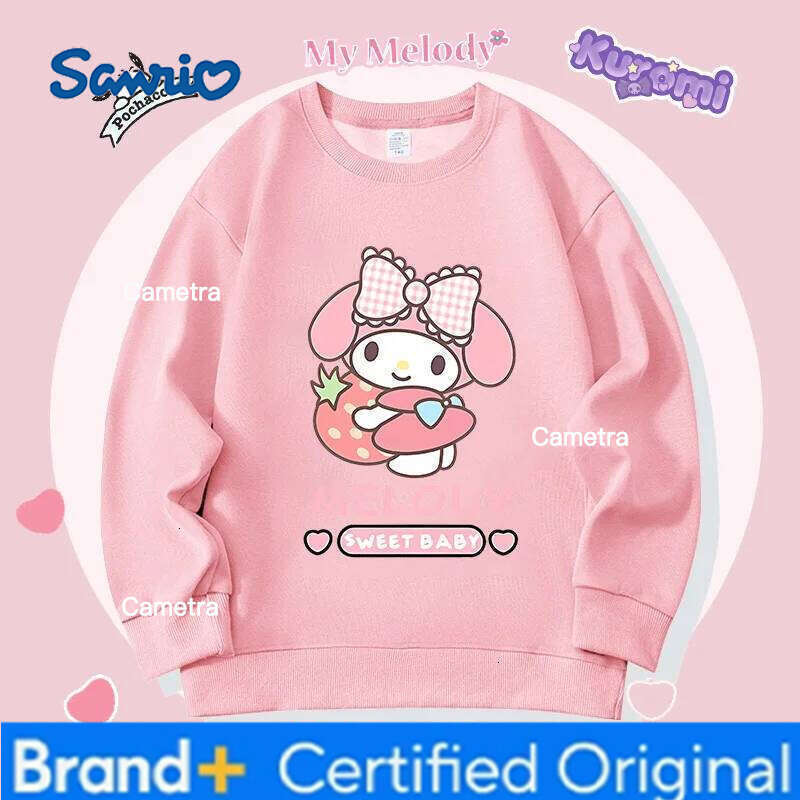 Sanrio Crewneck My Melody Sario Cute Hoodie Clothes Kawaii Girls Kuromi Spring Autumn Sweatshirt Child Tops H260112