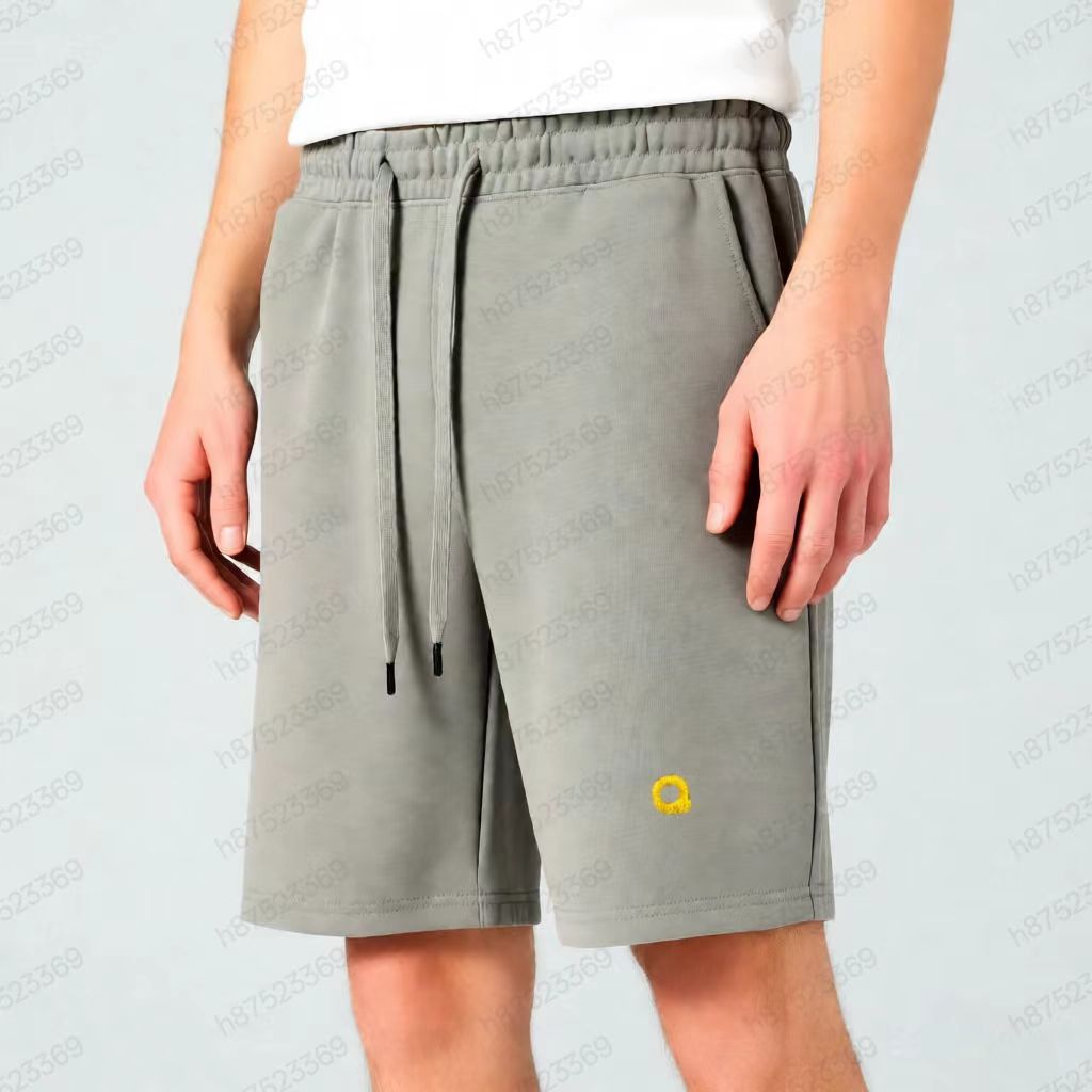 Fashion sports casual fashion shorts embroidered summer men's and women's same five-point pants solid color