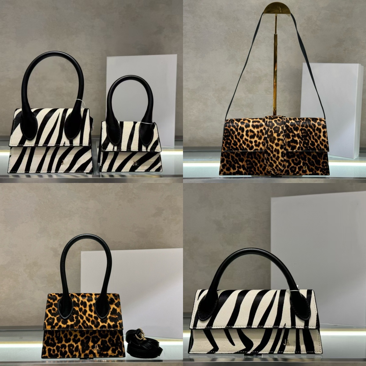 Luxury Designer Leopard Single-Shoulder Crossbody Zebra Print Handbag Women's Underarm Genuine Leather Baguette Bag For Women