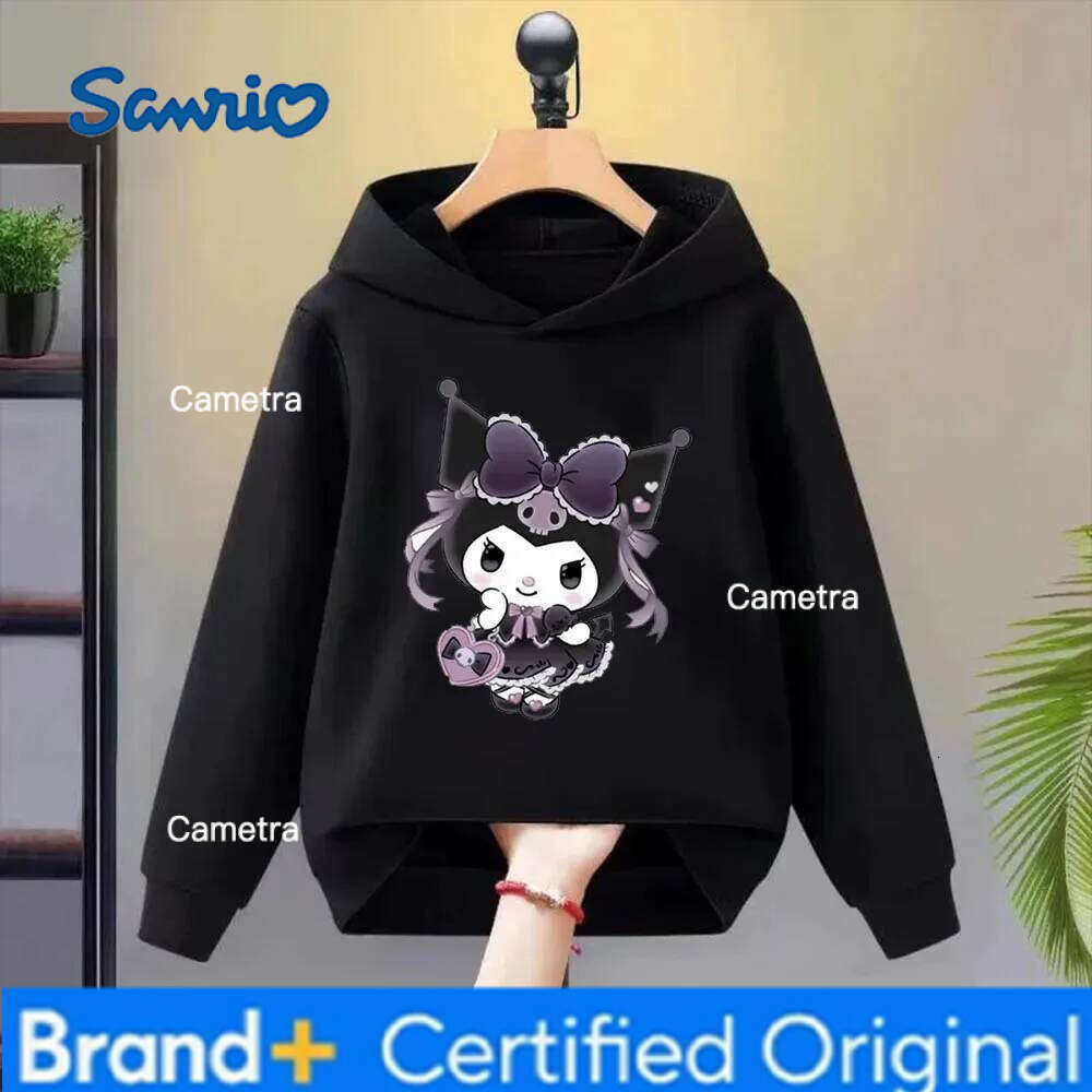 Sanrio Kawaii's Kuromi Girls' Fashionable Clothes Comfortable Outdoor Sports Hoodies for Boys Girls in Autumn and Winter H260112
