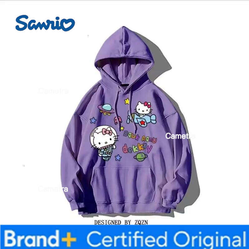 Sanrio Hello Kitty Girl Hoodie Sweatsuit Kawaii Anime Fashion Casual Hooded sweatshirt Long-Sleeved Autumn Winter Pullover Tops H26011211