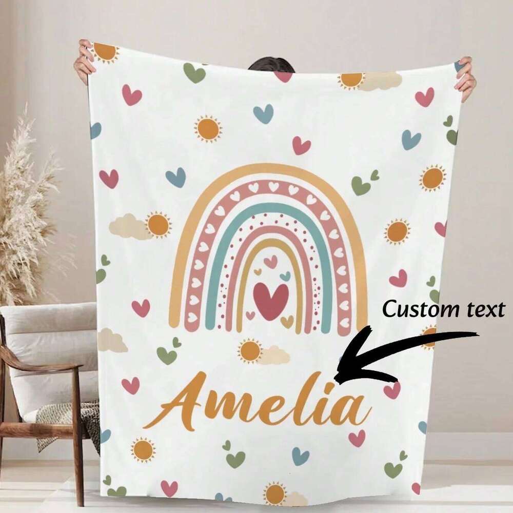 1PC Personalized Flannel Custom Name Skin-Friendly Bed Cover for Girls Kids - Unique Gift Blanket XJ260112