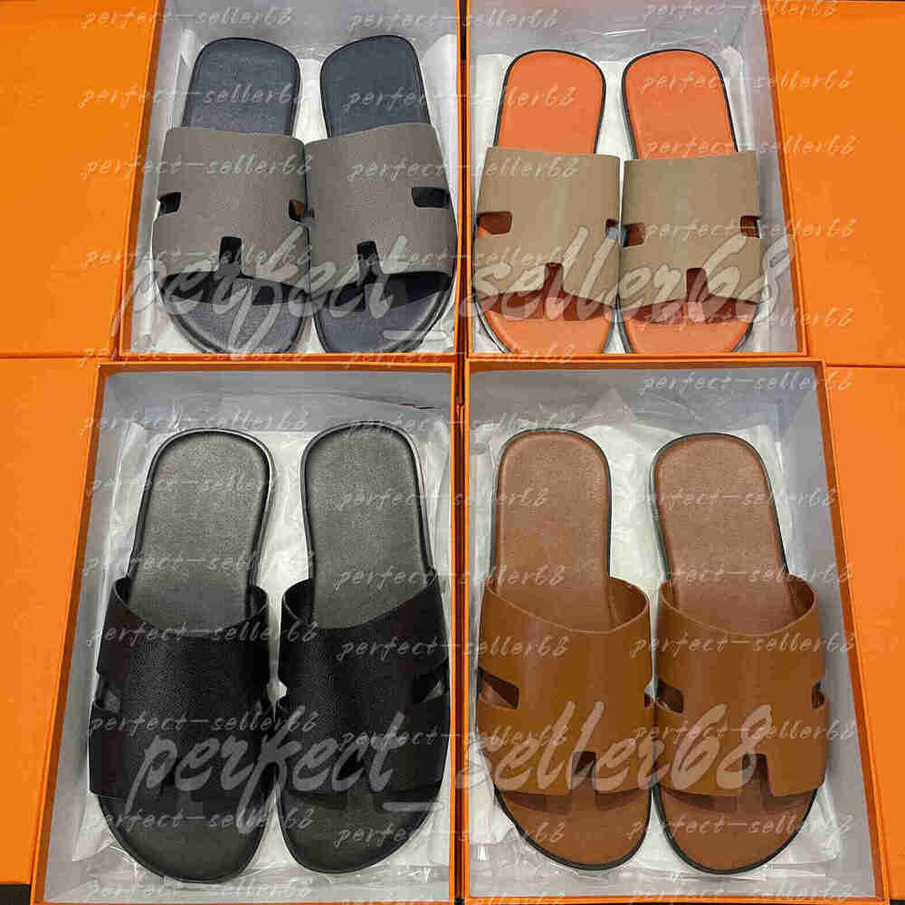 Designer mens beach slippers luxury men summer izmir sandals fashion gentleman leather lazy flat sole sandals casual slides slipper Beach Casual Slider Slippers