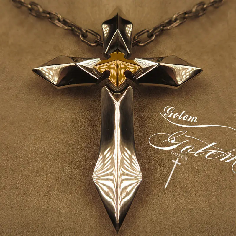 Knight Heart Stainless Steel Huge Cross Sword Pendant Necklace Men Male Metal Cruz Necklaces Jewelry Accessories 260107
