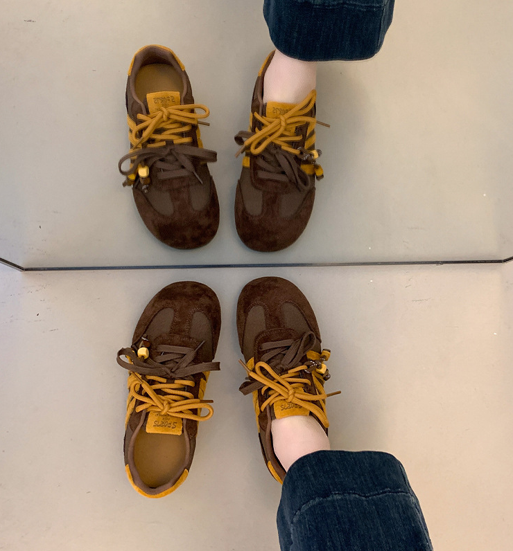 Double laces German training shoes women's 2026 new versatile casual shoes sneakers single shoes Forrest Gump shoes