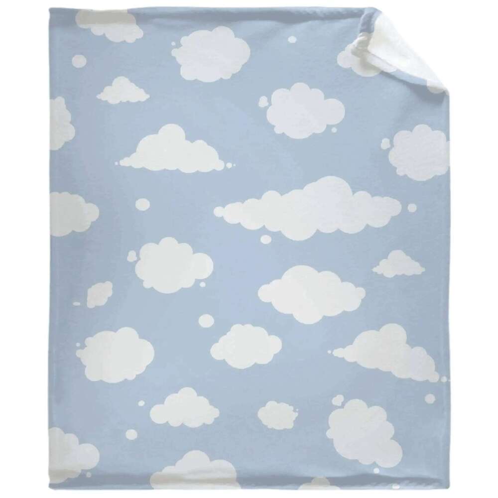 Blue Sky White Cloud Cartoon Soft Cozy Warm Flannel Throw Blanket Sofa Chairs Bed Good Gift for Girl and Boy or Pet XJ260112