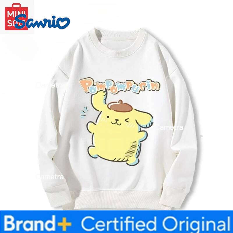 Sanrio MINISO collaborates with Company Ltd Printed sweatshirt, long-sleeved loose cartoonish casual cute for girls and boys H260112