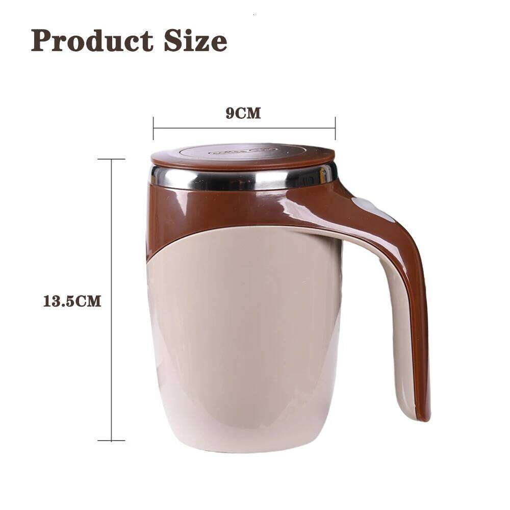 Auto Stirring Coffee Mug Magnetic Rotating Electric Cup 304 Stainless Steel Self Stirring Drinkware for Office Home Travel Hot Beverage Portable Therm