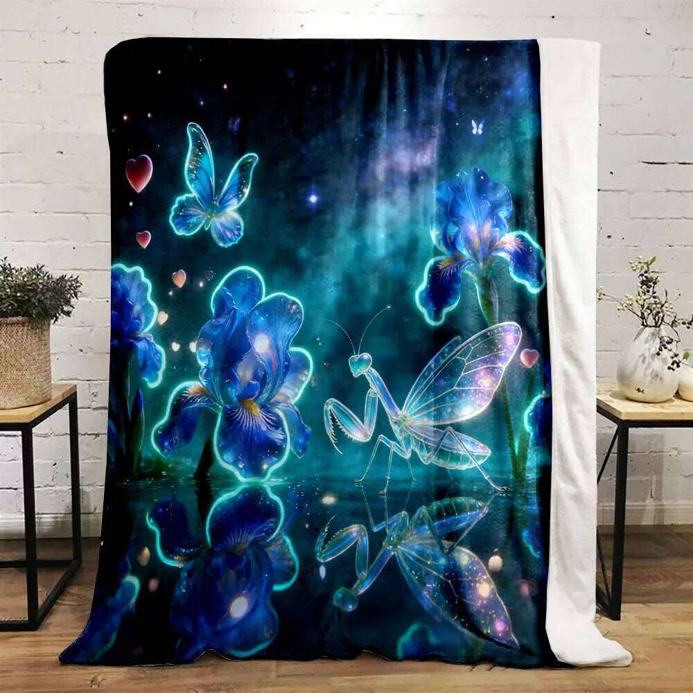 1PC Romantic Dreamy Flowers Printed Children Adult Soft and Warm Bedding for Sofa Outdoor Travel Cover Blanket XJ260112