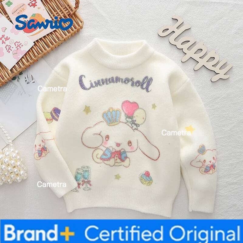 Sanrio Winter Hello Kitty Melody for Kids Cinnamoroll Autumn Crew Neck Knit Pullover Girs Japan Warm Knitwear Fashion Sweater H2601121