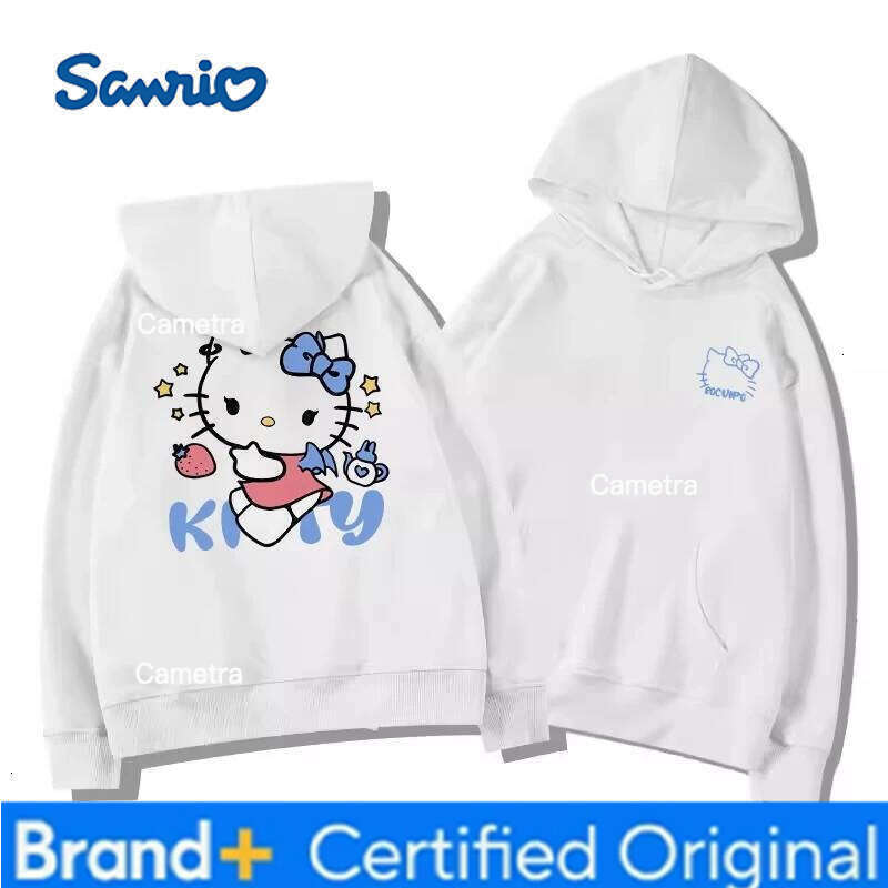 Sanrio Japanese Anime Autumn Winter Women's Clothing Hoodies Cute Hello Kitty Print Hooded Y2K Sweatshirt Oversized Cotton Pullower H2601121