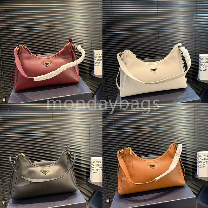 Designer bag, crossbody bag, shoulder bag, handbag, genuine leather bag, high-quality and fashionable women's classic half moon bag, black luxury bag