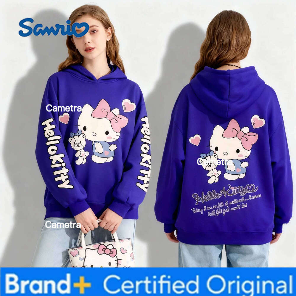 Sanrio Family Hello Kitty Full Collection Sweet Cool American Trendy Street Autumn/Winter Hoodie Plus Size Women Adult 25/26 H260112