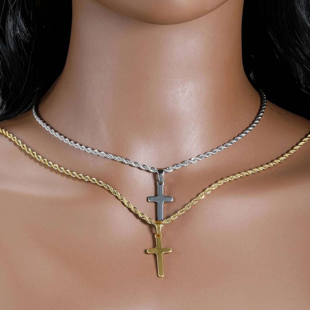 ASONSTEEL Stainless Steel Cross Pendant Necklace For Women Men Charm Minimalist Jewelry Male Necklaces Chokers Gifts Waterproof H260112