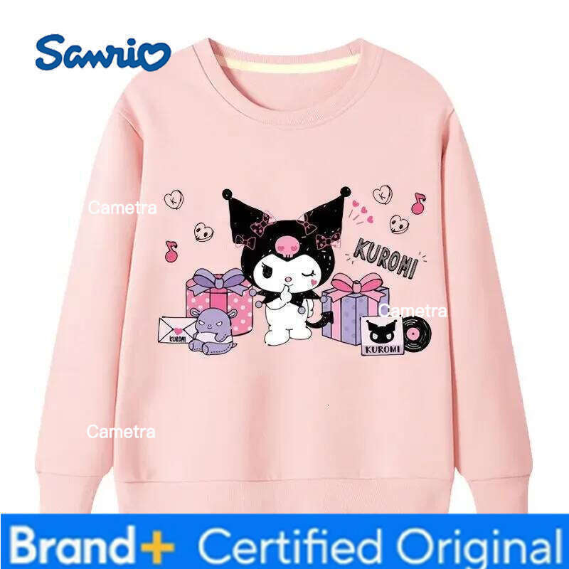 Sanrio Cute Kuromi Melody Cartoon Anime Peripherals hoodies Boys Girls Round Neck Pullover Sweater in The Spring and Autumn H260112