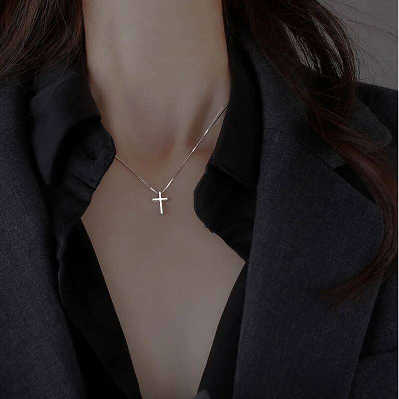 Sterling Silver Cross Pendants Female Necklaces Women Luxury Quality Jewelry Exquisite Elegant Charms Accessories Argent 925 H260112
