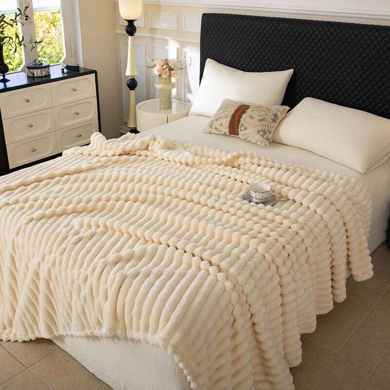 1PC Light luxury solid color multi-functional for winter warmth, fleece bedroom and living room blanket XJ260112