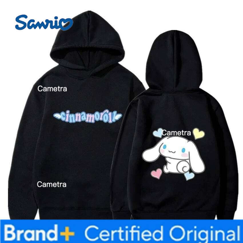 Sanrio 's Cute Cinnamon Roll Print Winter Children's Clothes Fashionable and Warm Hooded Sweatshirts for Girls Boys H260112