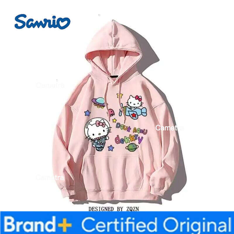 Sanrio Hello Kitty Girl Hoodie Sweatsuit Kawaii Anime Fashion Casual Hooded sweatshirt Long-Sleeved Autumn Winter Pullover Tops H26011211