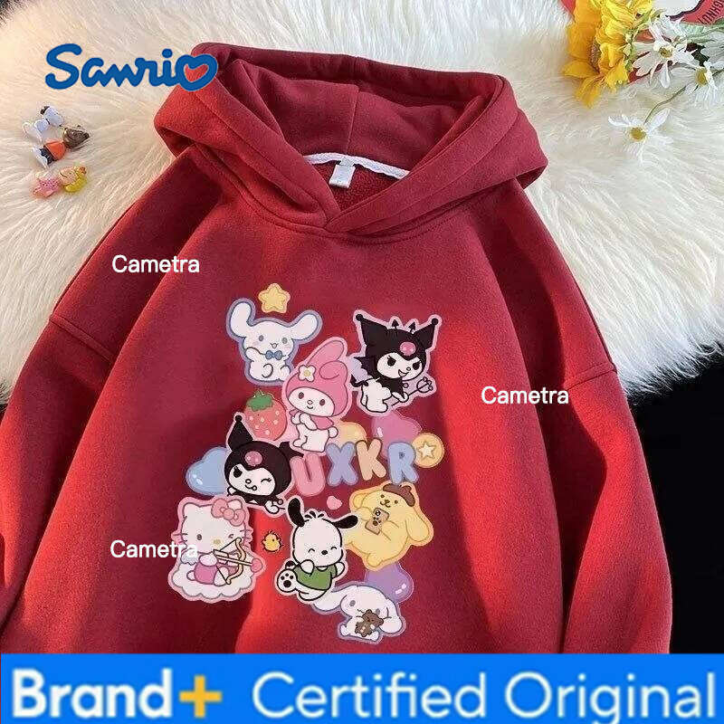Sanrio Personalized Thick Hooded Sweatshirt for Children, Large, Medium, Small Sizes, Trendy Style, Outdoor Sports Style H260112