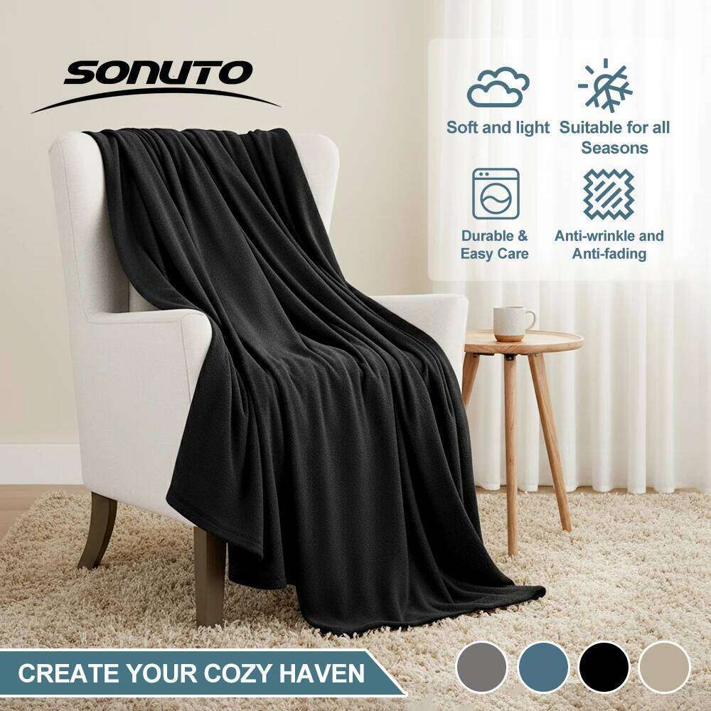 Newest Spring Winter Flannel Blanket Fluffy Warm Soft Sofa Cover Bedspread Solid Black Coral Fleece Plush Blankets For Beds XJ260112