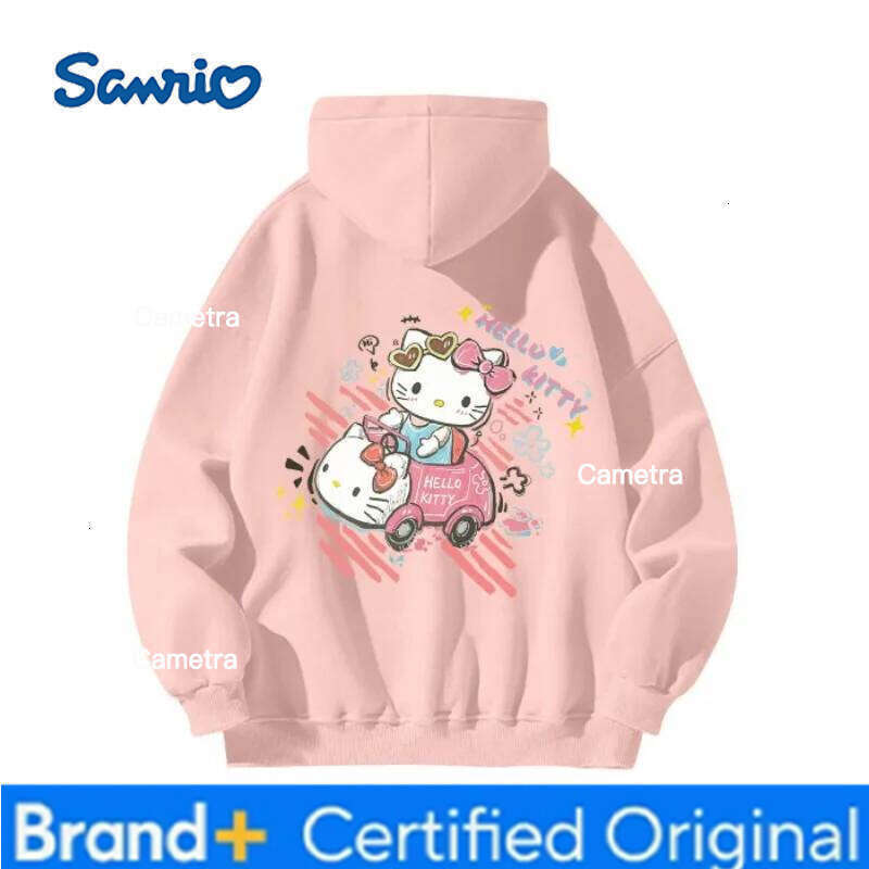 Sanrio Kawaii Cute Girl Streetwear Women Fun Graffiti Cartoon Hello Kitty Sweatshirt Y2k Clothes Aesthetic Top Oversized Hoodie H26011211