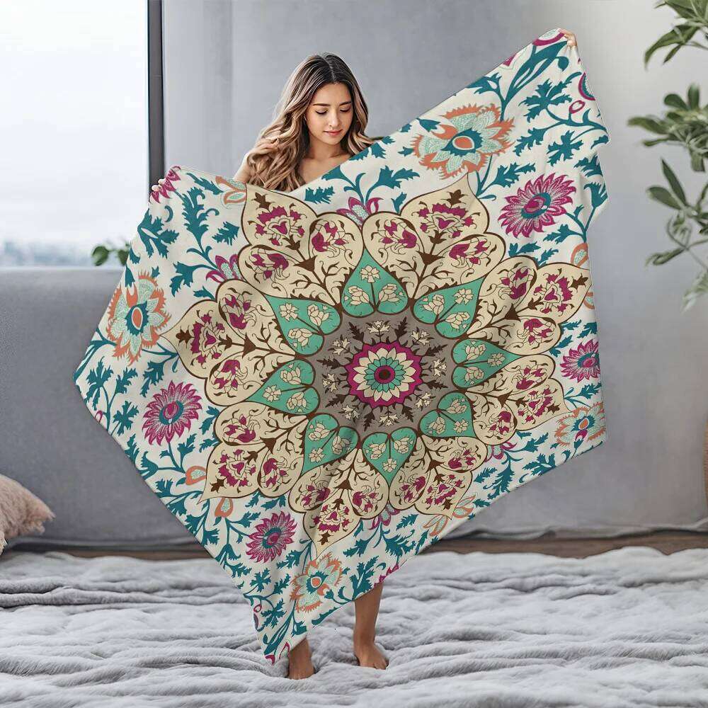 Bohemian Paisley Floral Print Blanket Throw Sofa Bed Cover Decorative Quilt Bedspread Home Textile XJ260112