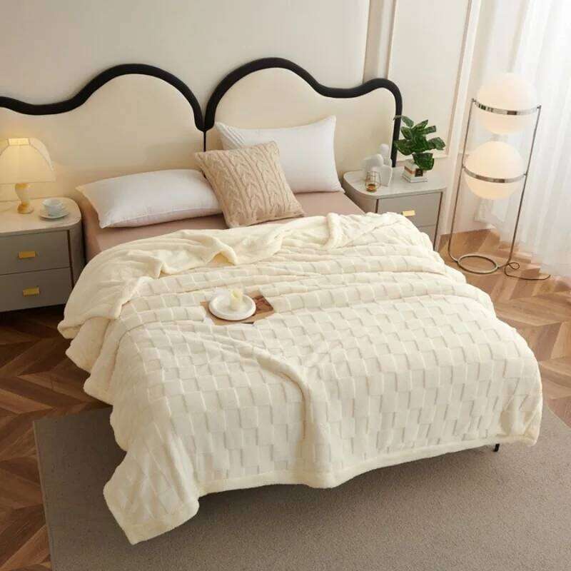 Chessboard Getafur Lamb Fleece Thickened Autumn and Winter Keeping Warm Sofa Blanket Can Be Used As A Bed Sheet XJ260112