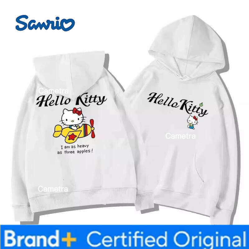 Sanrio Women's Hoodies Autumn Winter Clothing Cute Anime Hello Kitty Graphics Hooded Fashion Sweatshirt Y2K Oversized 100% Cotton Tops H2601121