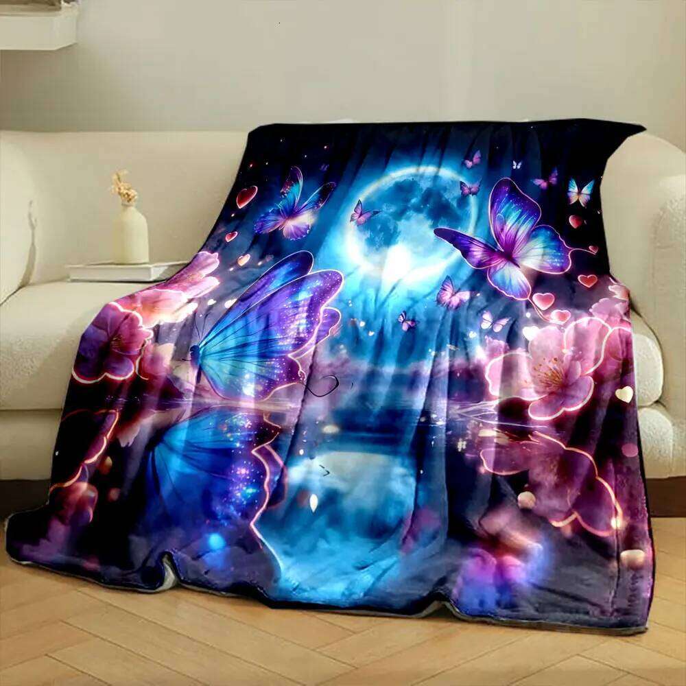 1PC Romantic Dreamy Flowers Printed Children Adult Soft and Warm Bedding for Sofa Outdoor Travel Cover Blanket XJ260112