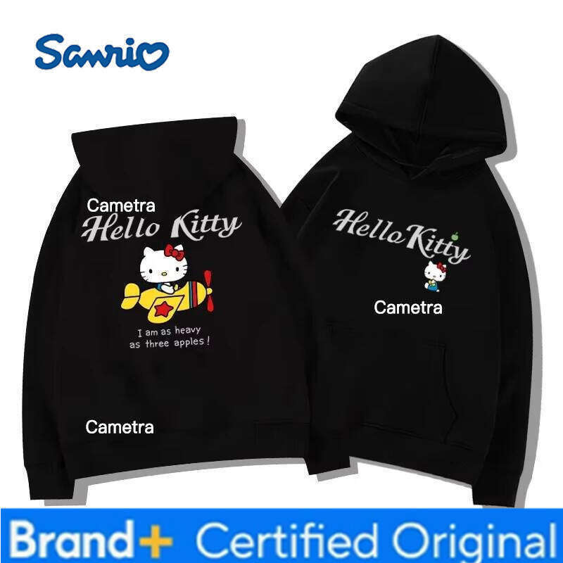 Sanrio Women's Hoodies Autumn Winter Clothing Cute Anime Hello Kitty Graphics Hooded Fashion Sweatshirt Y2K Oversized 100% Cotton Tops H2601121
