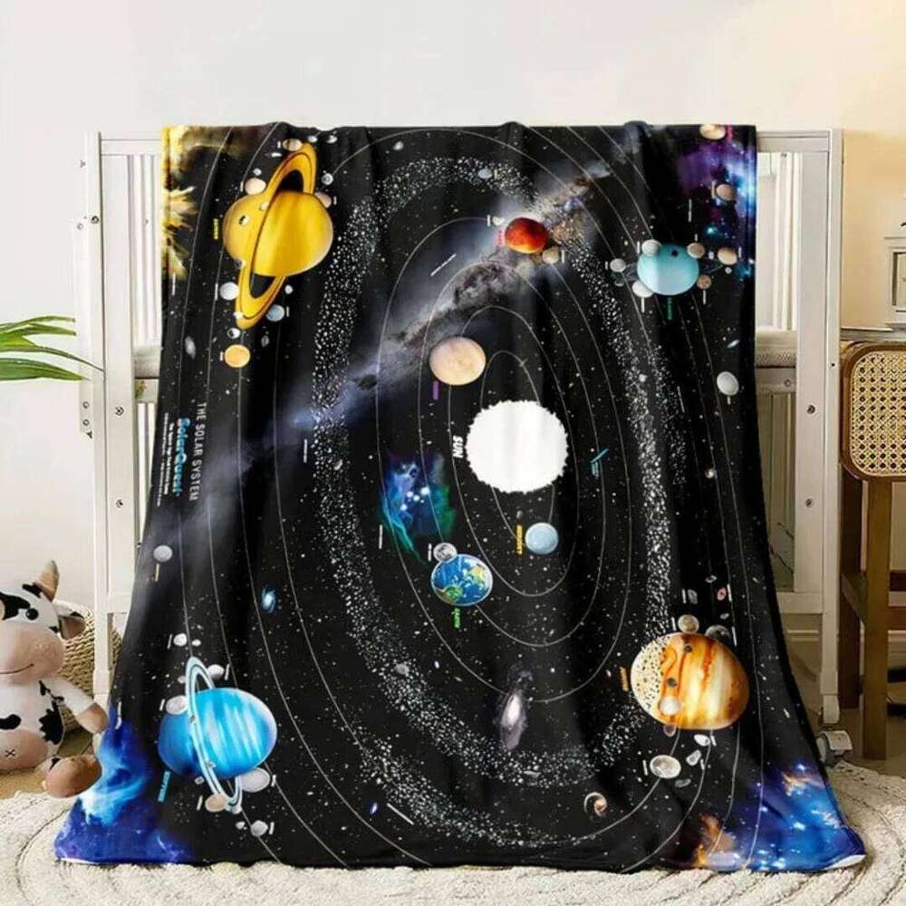 Galaxy stars in space digital-printed polyester Bedroom velvet flannel blanket Fleece soft sofa cover blankets for beds XJ260112