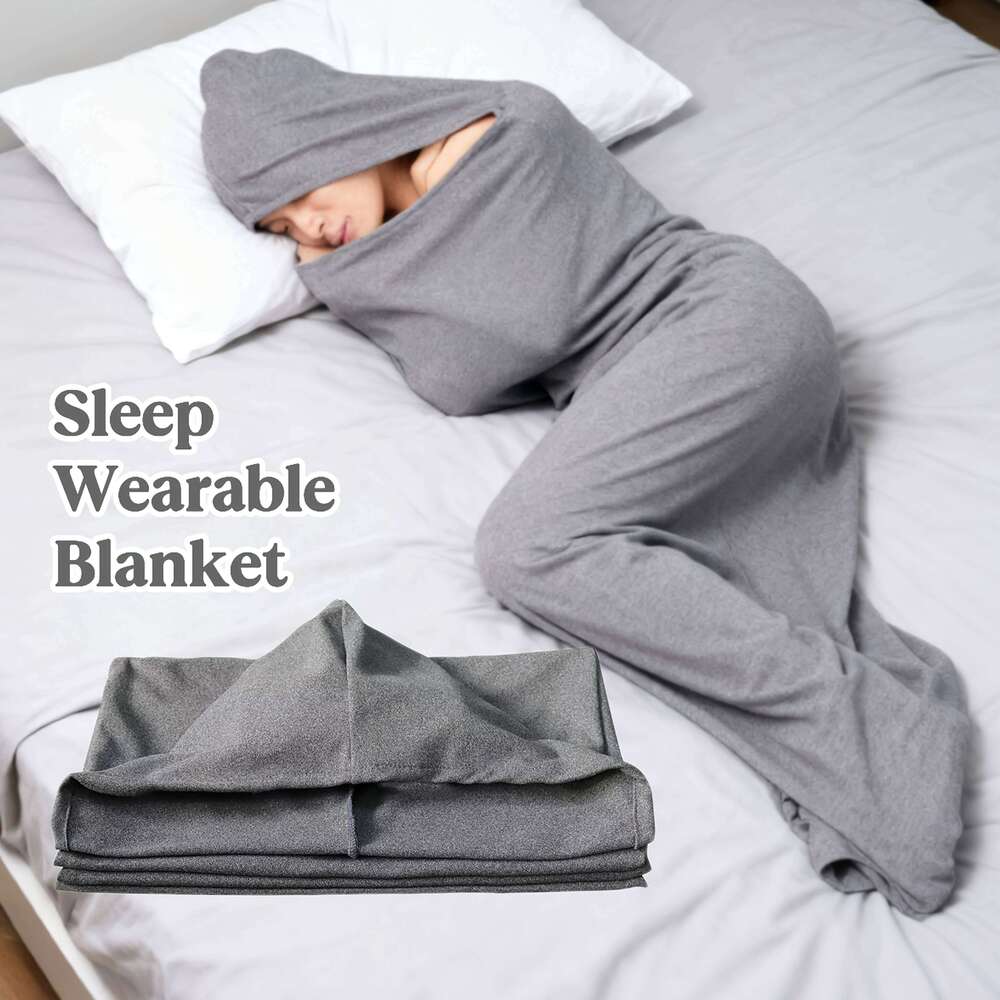 Compression Sack For Adults Ultra Lightweight Anxiety Breathable Stretch Weighted Blanket with Hooded Sleep Pod XJ260112