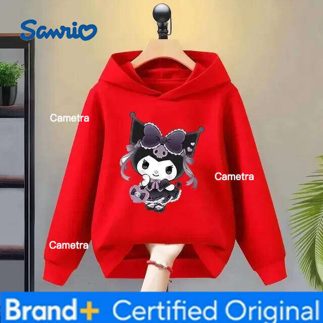 Sanrio Kawaii's Kuromi Girls' Fashionable Clothes Comfortable Outdoor Sports Hoodies for Boys Girls in Autumn and Winter H260112