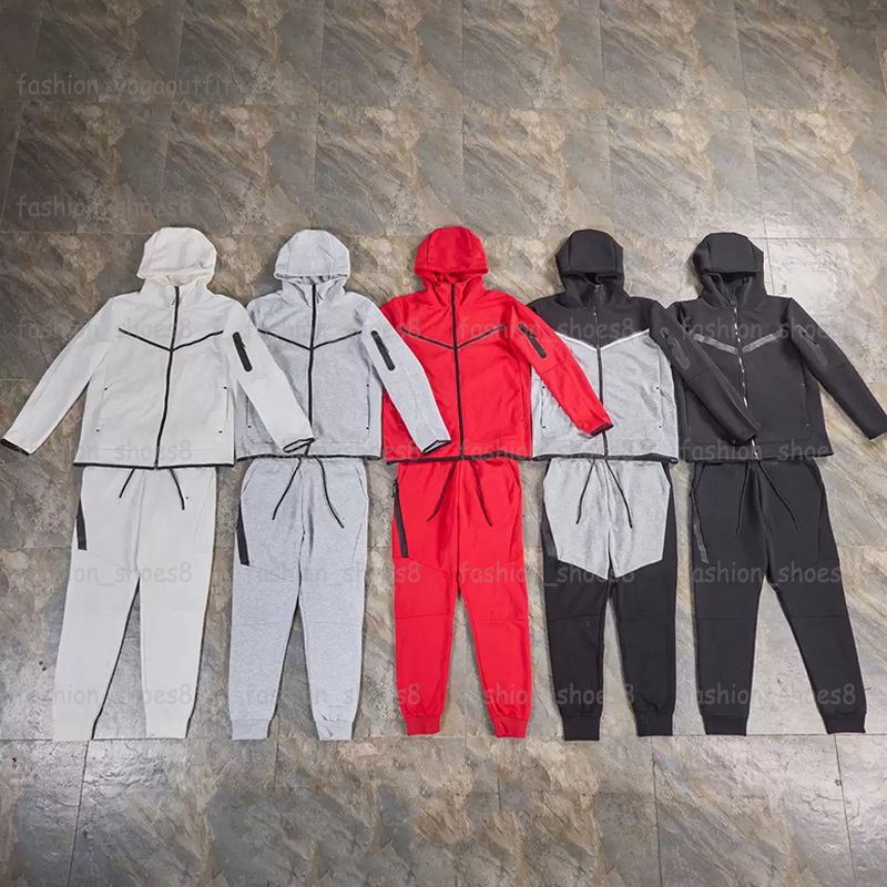 Men Tech Fleece Tracksuits Designer Mens Hoodies Pants Two Pieces Gym Sets Reflective Hooded Jackets Fashion Full Zip-Up Women Techfleece Sports Suit Size M-2XL