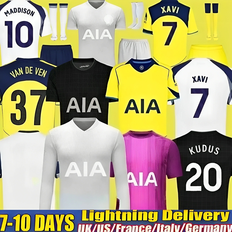25 26 XAVI Soccer Jerseys Fan Version MADDISON WERNER 2025 2026 KULUSEVSKI VELIZ VAN DE VEN Football Kits Shirts Men Kids Goalkeeper Pre Match Tottenham Jersey