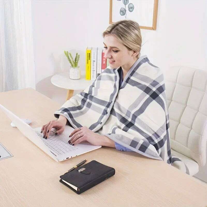 1pc Women Wearable Shawl Flannel Lazy Casual Office Home Winter Warm Soft Cozy Comfortable Blanket Cloak For Gift XJ260112