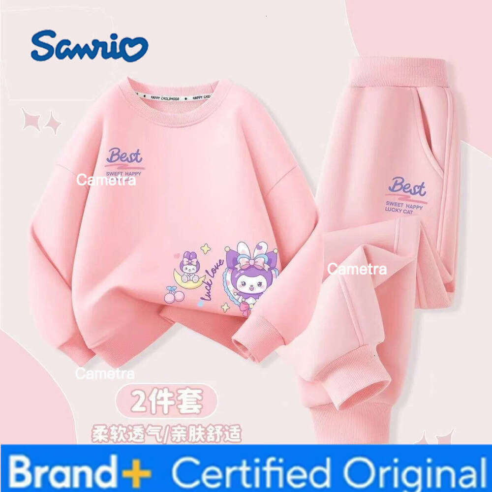 Sanrio Autumn Baby Girl Clothes Set Cartoon Printed Pullover Sweatshirts Top And Pants Bottom 2 Pieces Suit Kid Children Boy Tracksuits H260112