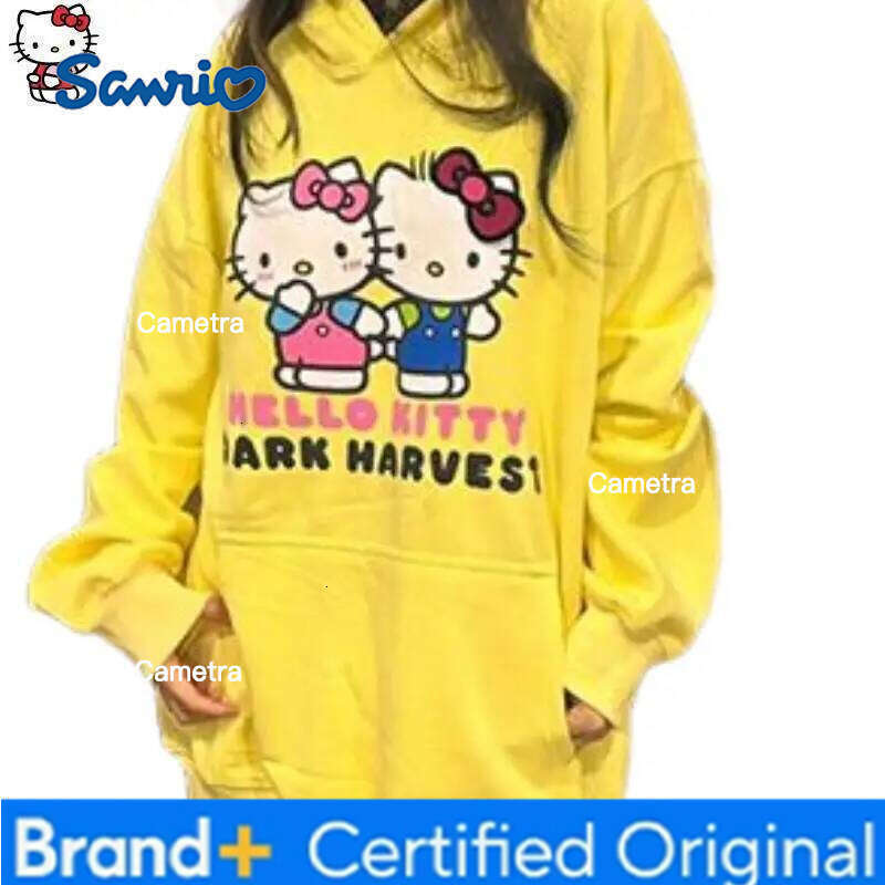 Sanrio Hello Kitty Girl cotton Hoodie Sweatsuit Kawaii Anime Fashion Student Casual Long-Sleeved Autumn Winter Pullover Tops H26011211