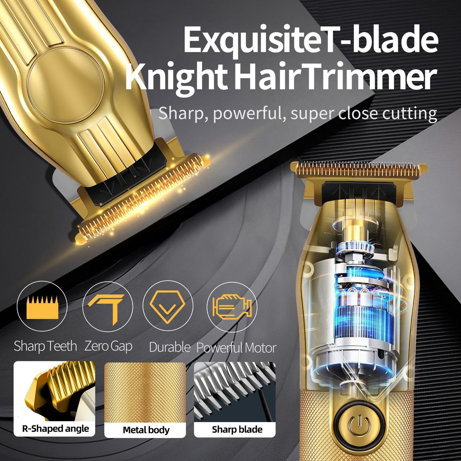 Professional Hair ClippersHair TrimmerBeard Shaver for Men Cordless Barber Clipper Hair Cutting Kit Haircut Grooming Kit 251103