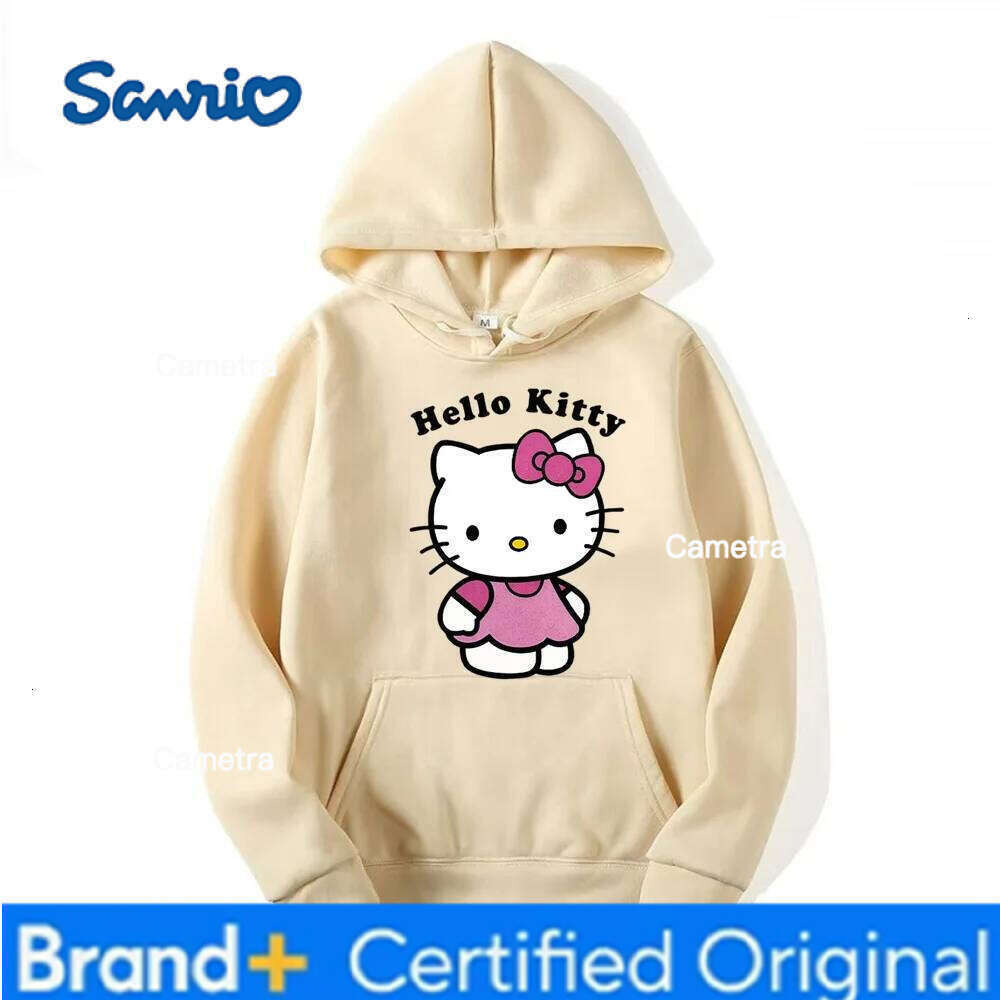 Sanrio Beautiful Hello Kitty Printed Hoodies Women Warm Comfortable Casual Hoodie Fashion Classic Hoody Loose Original Basic Clothes H260112