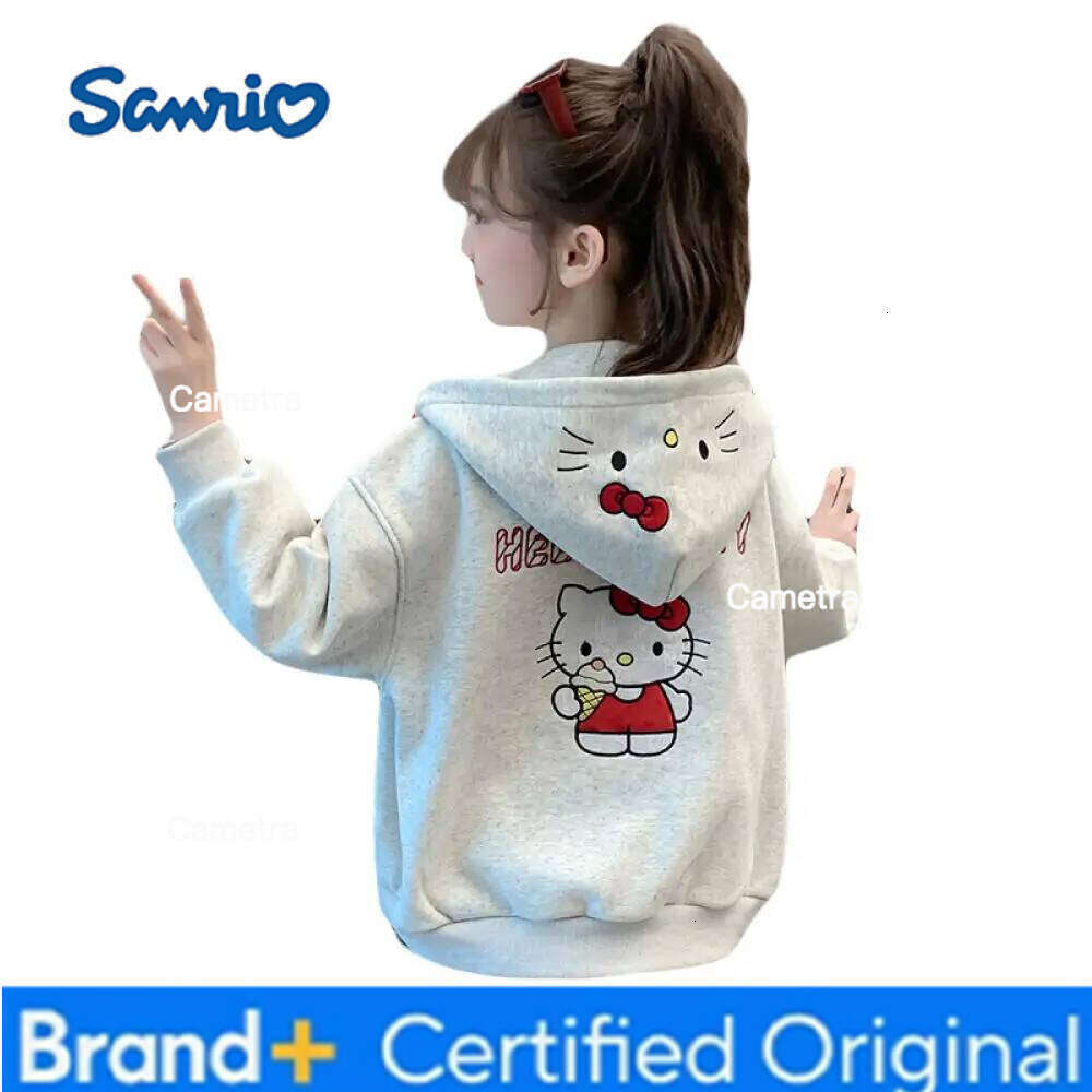 Sanrio Hello Kitty 2025 Kids Anime Children's Clothing Sweatshirt Autumn Clothes Baby Girls Jacket Hoodies H260112