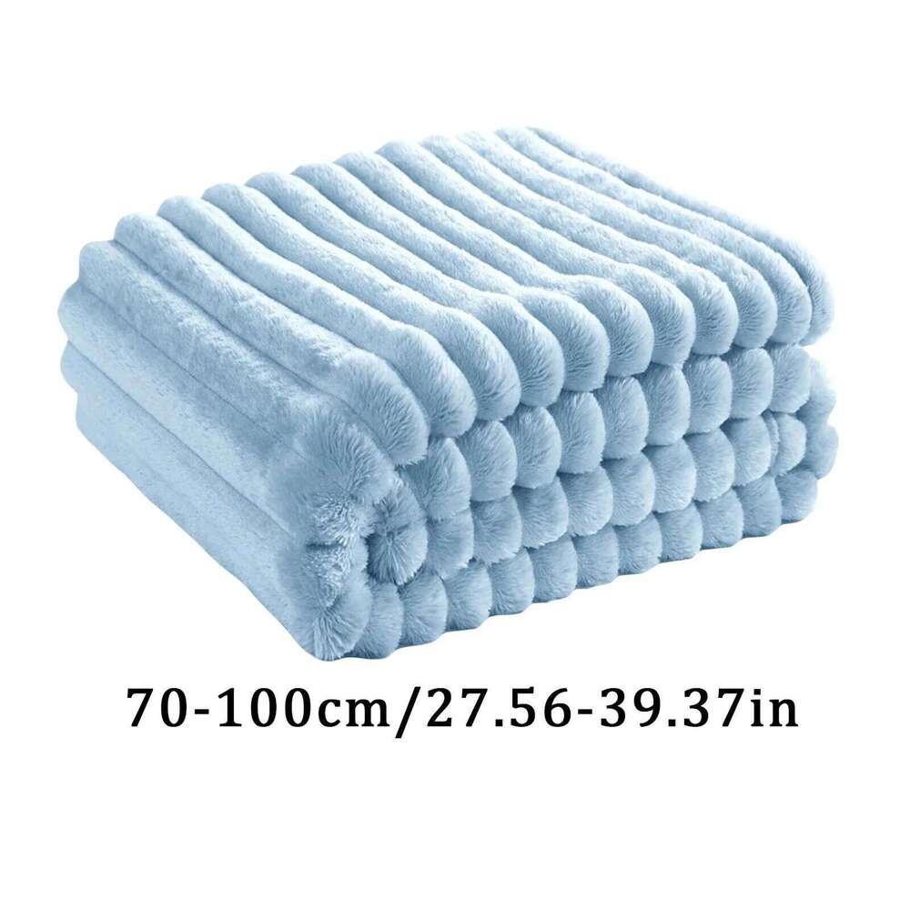 Household Living Room Bedroom Soft Blanket Solid Color Cozy Smooth Quilt With Stripe Family Commonly Used Stay Warm Beddings XJ260112