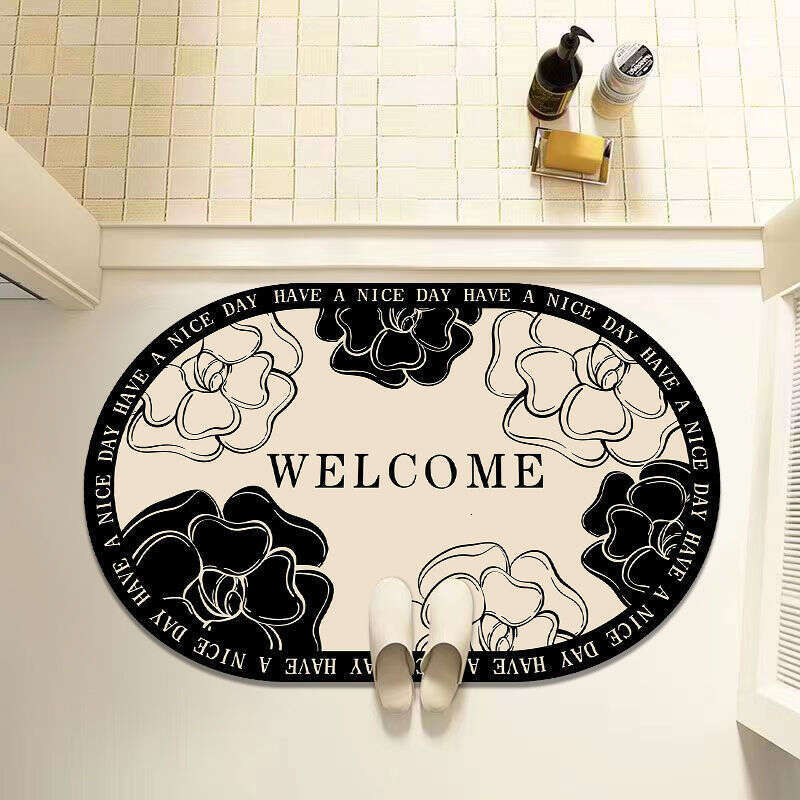 Bath Mat Diatomaceous Earth Bathroom Water Absorption Non Slip Toilet Quick Dry Wear Resistant Washable Foot Mat