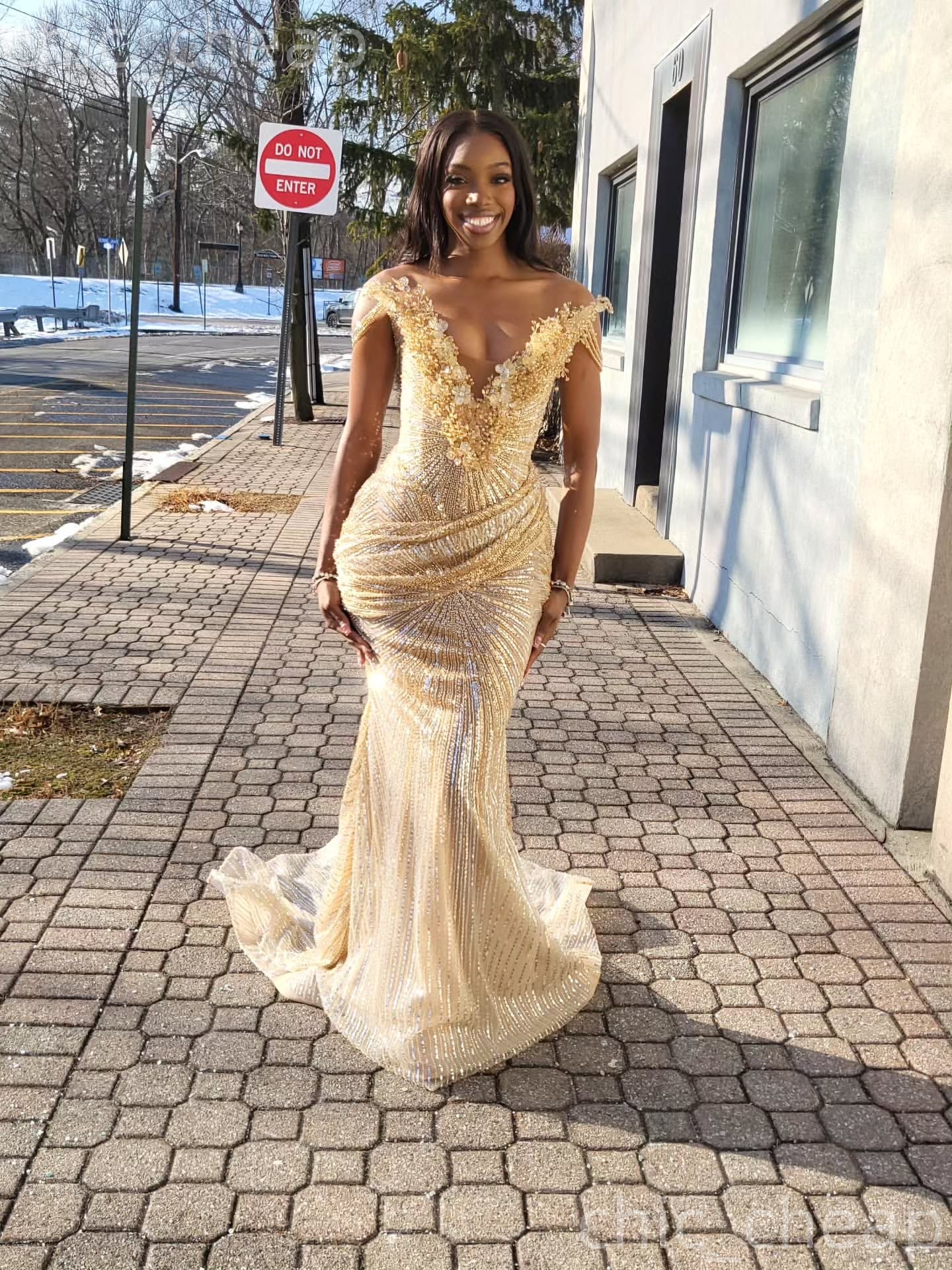 Aso Ebi 2k25 Champagne Mermaid Prom Dresses 2026 Flowers Beaded Illusion Evening Formal Party Second Birthday Engagement Gowns Dress For Special Occas