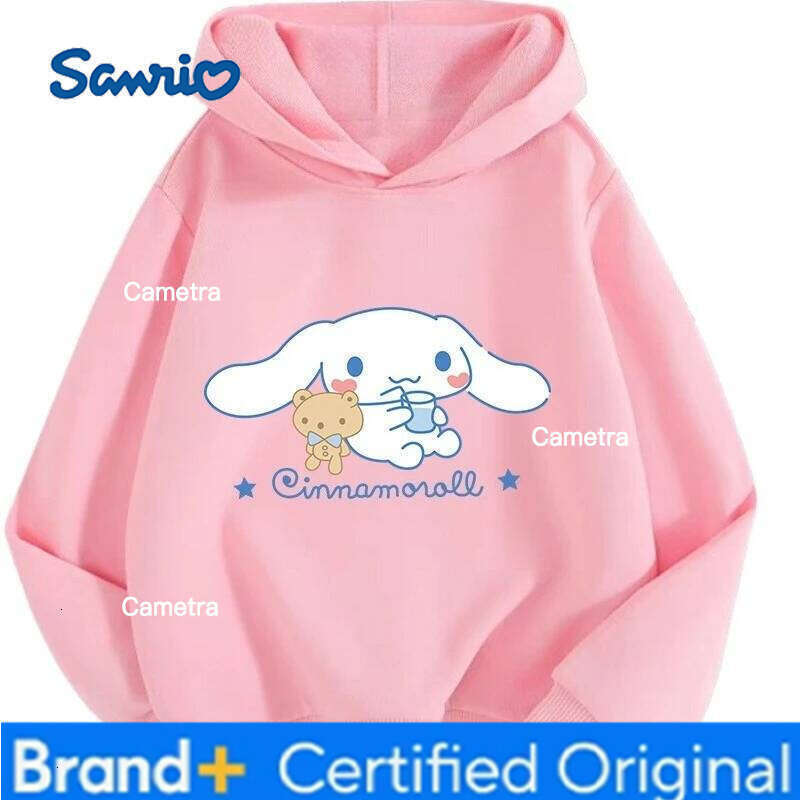 Sanrio Cute Big-eared Dog Print Children Hooded Sweatshirt Boy Girl Autumn Winter Daily Outdoor Vacation Casual Warm Sportswear H260112