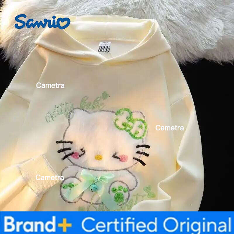 Sanrio Hello Kitty Girl cotton Hoodie Sweatsuit Kawaii Anime Fashion Student Casual Long-Sleeved Autumn Winter Pullover Tops H2601121
